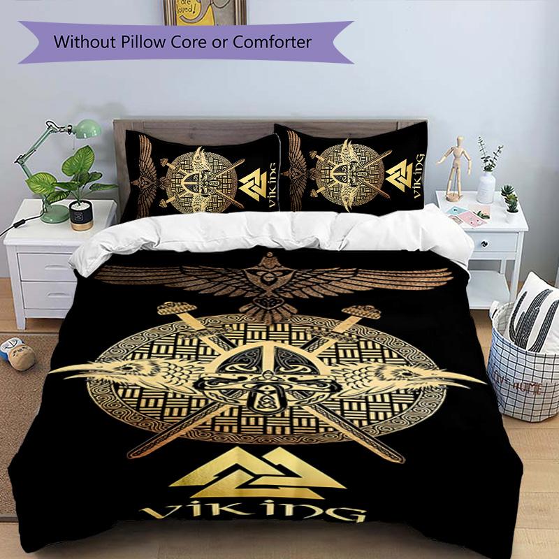 Nordic Mythology 3pcs Bedding Set Duvet Cover Closure Includes 1 Duvet Cover & 2 Pillowcases for All Seasons Bedroom Home Dorm Decor