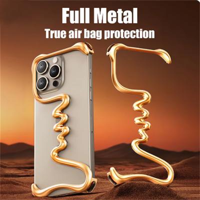 Роскошный металлический 3D полый чехол для телефона iPhone 16 15 14 Pro Max 16Plus 15Pro алюминиевый сплав Track Shell Air Bag противоударный чехол