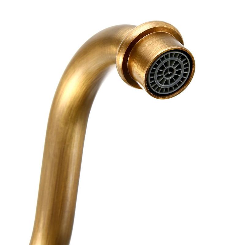 Dagu Antique Single Handle Swivel Mixer Tap Kitchen Bathroom Sink Faucet Brass Finish