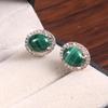 Earlobe Malachite Earrings Jewelry Earrings Vintage Earrings Boho Dainty Stud Earrings Minimalist 925 Sterling Silver Moms Wife Gift Her