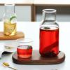 Transparent Bedside Glass Water Carafe With Cup Drink Pitcher Modern Tea Pot  Study