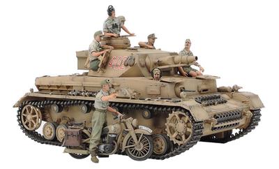 Tamiya Масштабный набор немецкого мотоцикла Panzer IV F Type Messenger Bike Set North Africa Front Plastic Model 25208 1/35