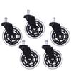 Set of 5 3 inch Office Chair Caster Rubber Swivel Wheels Replacement Heavy Duty