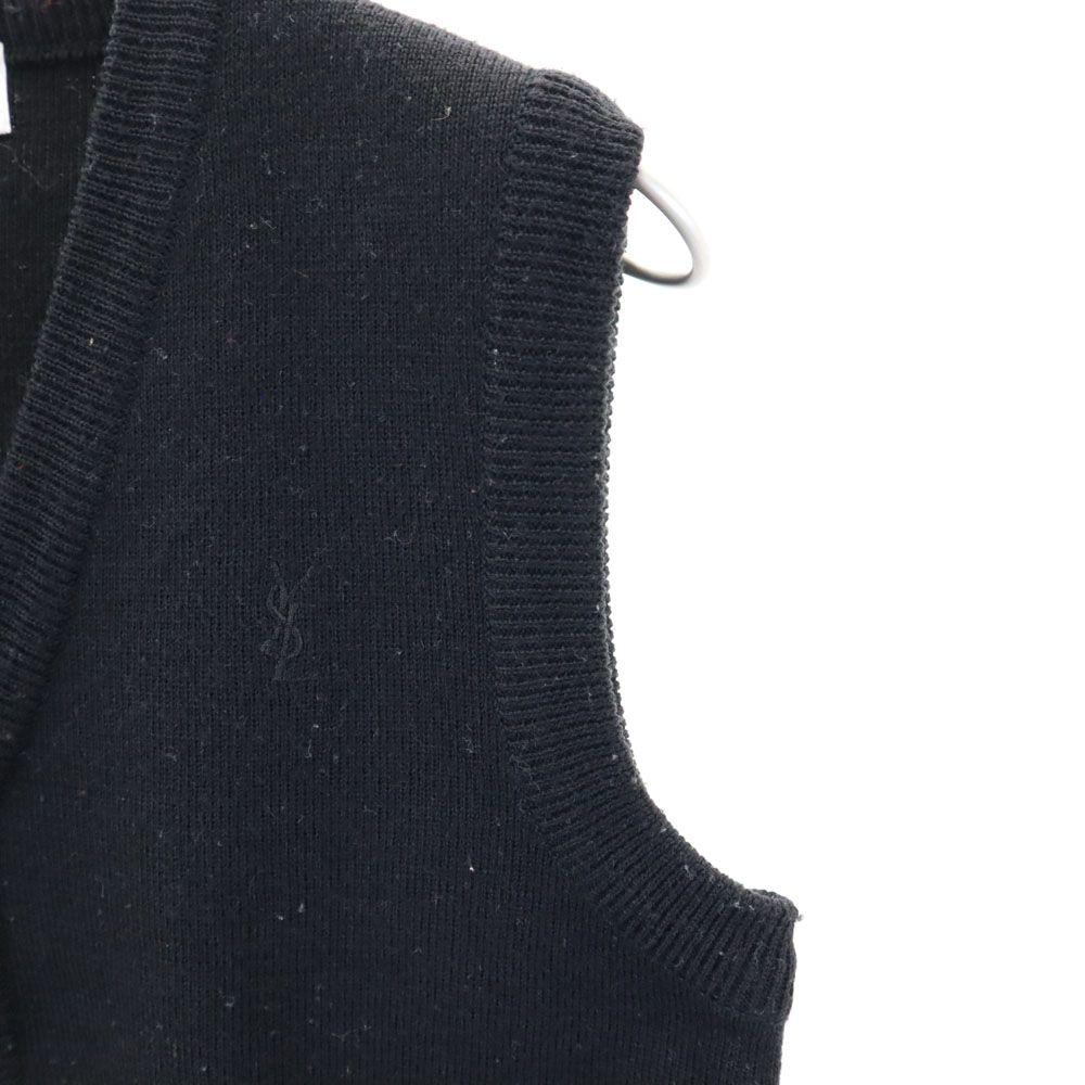 Yves Saint Laurent Вязаный жилет 90-х годов с V-образным вырезом 120 черный Детский Б/У