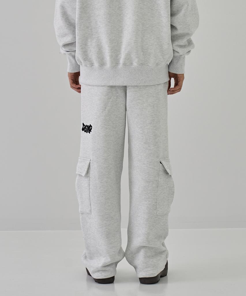 DEMADEN Demd Side Pocket Cargo Wide Sweat Pants Gray