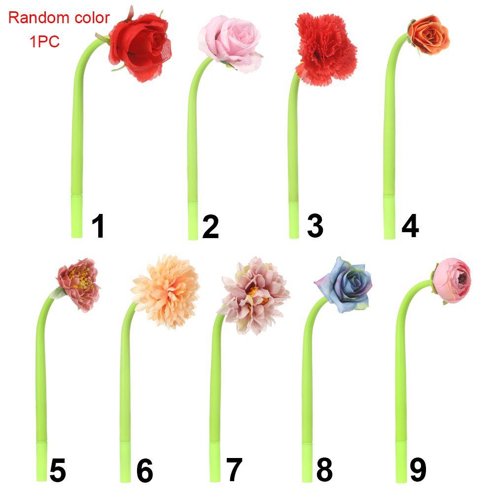 Домашний декор Фирменные канцелярские принадлежности 0,5 мм Черные чернила Силиконовая ручка Гелевые ручки Цветочные карандаши Нейтральный карандаш