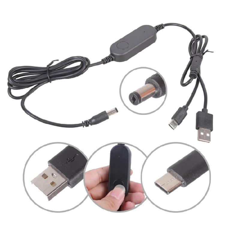 Кабель-переключатель управления USB C + USB на DC5.5mmx2.1mm Конвертер 12V12W Выход Для Цифровых Аксессуаров Портативное Использование