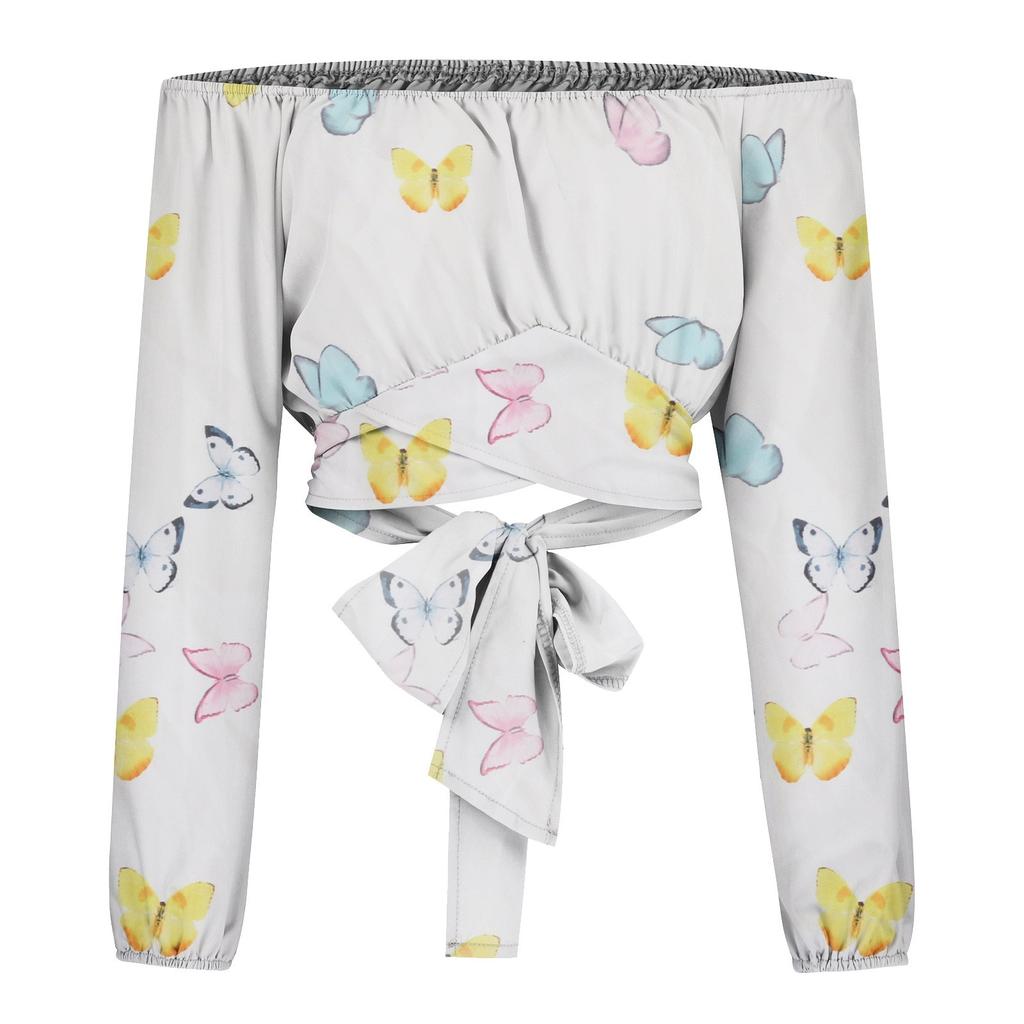 Сексуальные женские топы и блузки с открытыми плечами, топы с пышными рукавами, летняя винтажная белая женская рубашка с цветочным принтом