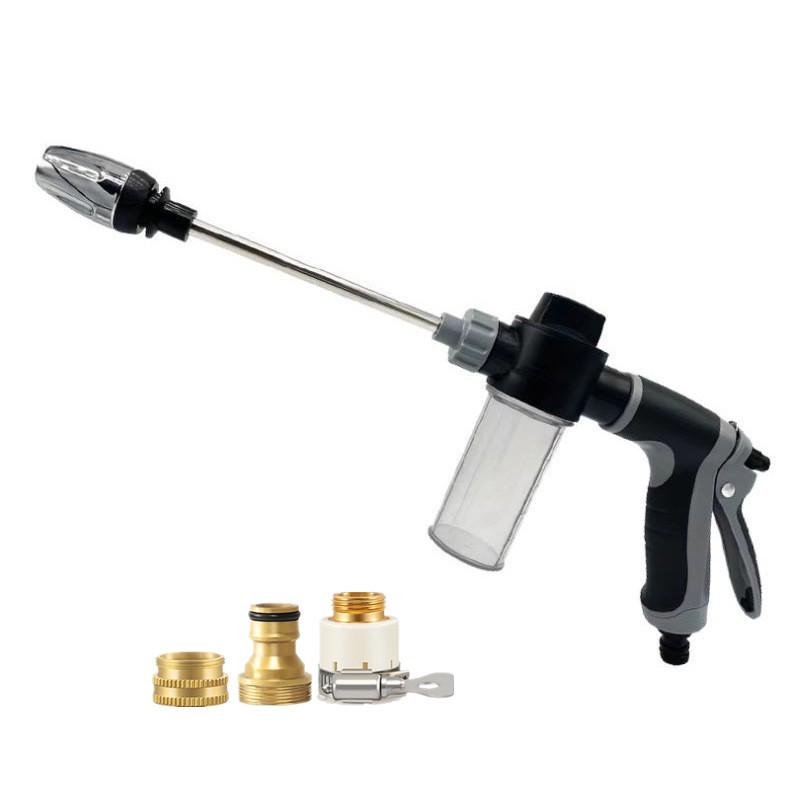Удлиненный металлический пистолет для мойки автомобиля с ручкой с резиновым покрытием