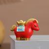 Cute Resin Horse Figurine Chinese Style Desktop Ornament New Year Mascot Miniature Red Good Luck Zodiac Ornaments Cabinet