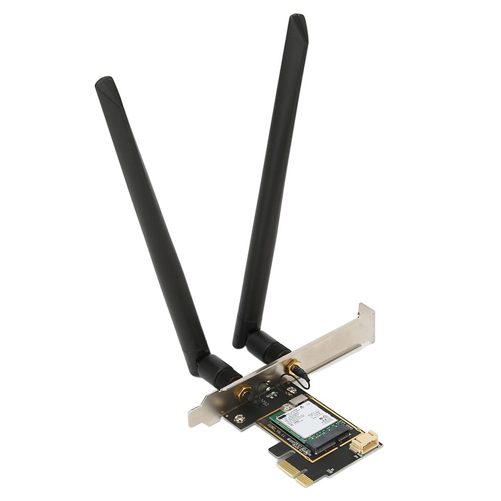 AX210NGW PCIE WiFi 6E Card with 2 Antenna 5374Mbps 2.4GHz 5GHz 6GHz Bluetooth 5.2 Support MU MIMO