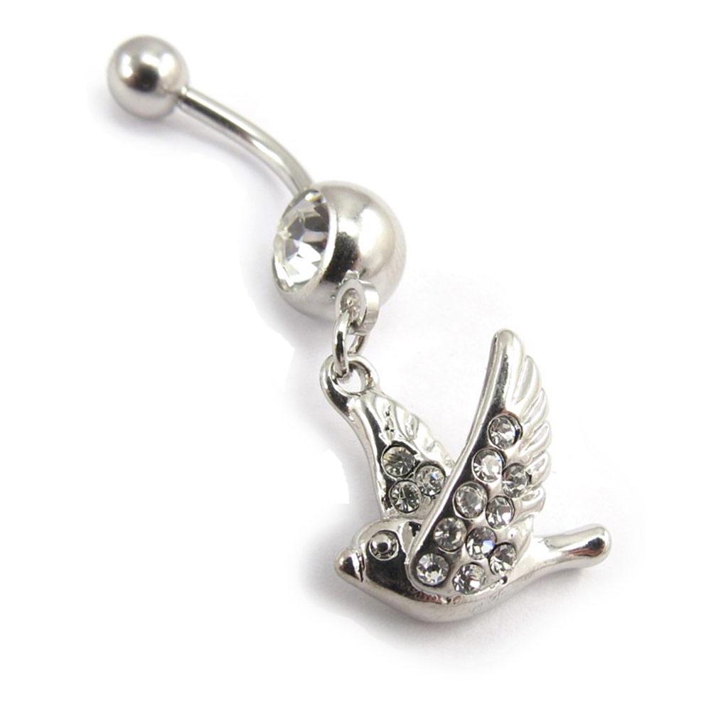 Les Trésors De Lily [K0634] - Body Piercing 'Dove' Silver White