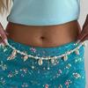 SHIXIN Bohemia Starfish Scallop Pendant Waist Chain Women New Trendy Imitation Pearl Beaded Link Bikini Belly Chain Body Jewelry