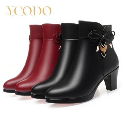2023 Весенне-осенне-зимние женские модные повседневные кожаные сапоги на высоком каблуке
