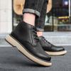 Модные роскошные брендовые зимние ботинки из коровьей кожи на платформе для мужчин, дизайнерская повседневная рабочая обувь, высокие ботильоны из натуральной кожи для отдыха на открытом воздухе