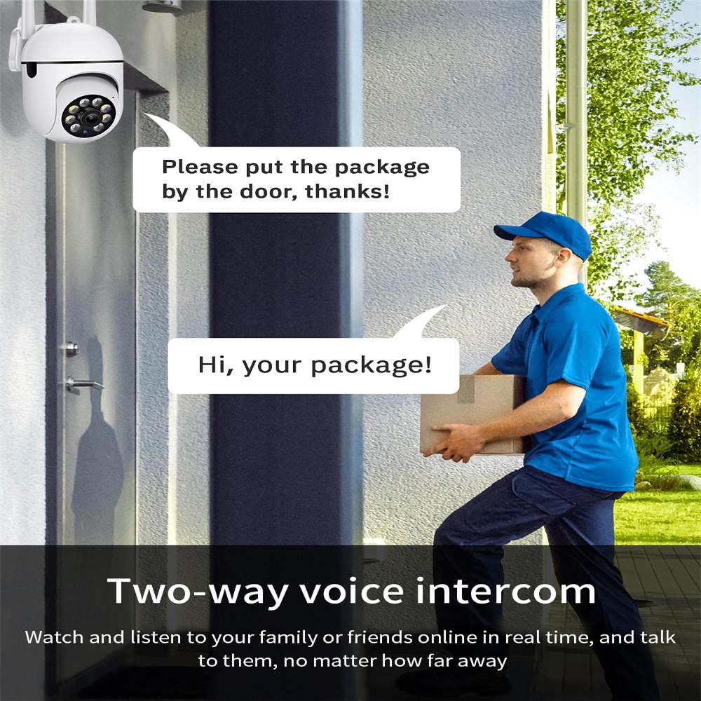 Уличная камера видеонаблюдения WiFi для домашней безопасности Купольная камера 360° Двусторонняя аудиосвязь