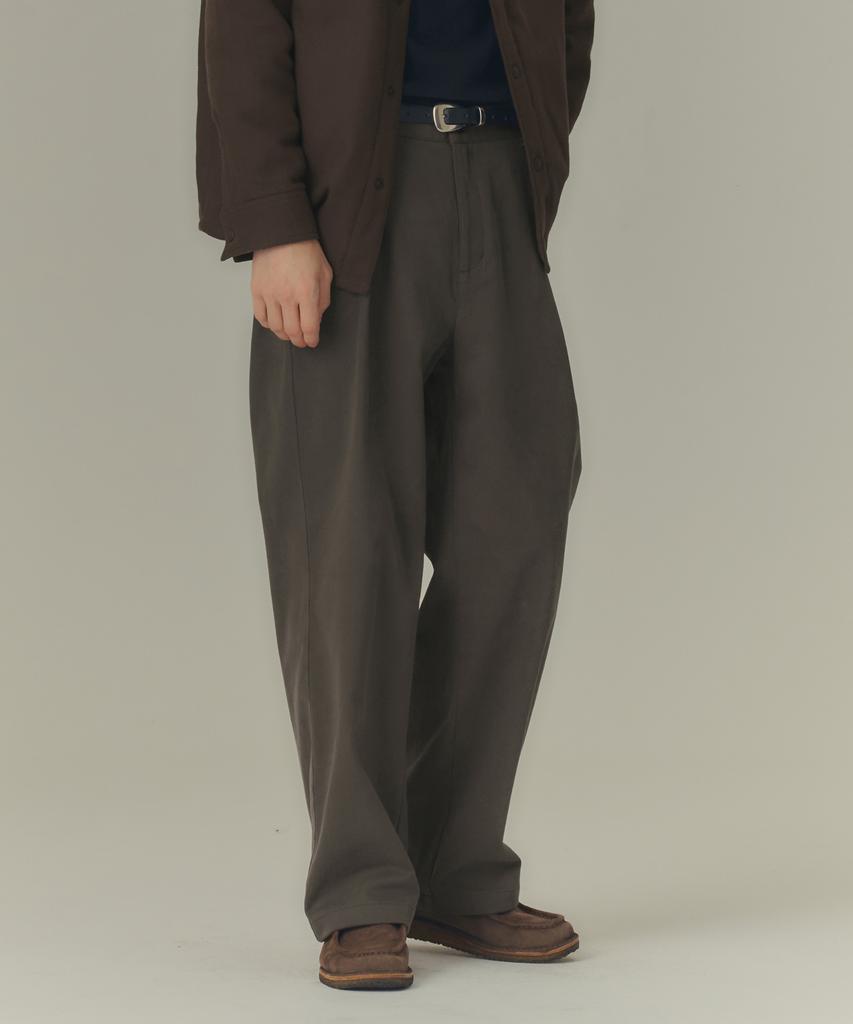 MINDBRIDGE [Warm] Cotton Wide One-Pleat Elastic Waist Pants - 3 Colors
