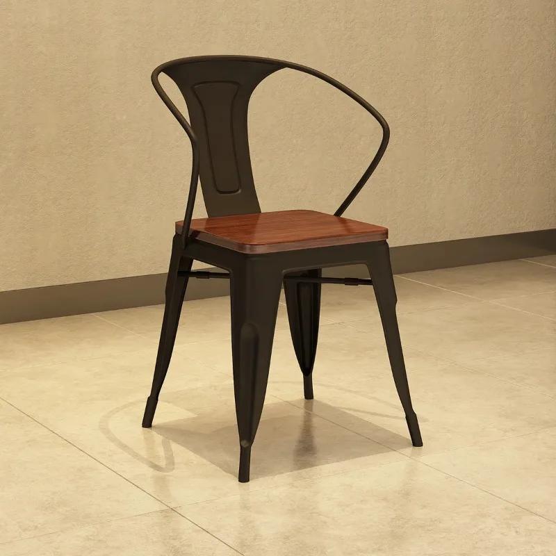 Модный железный обеденный стул для кофе, ресторана, креативный европейский стиль, ретро, винтажный, индустриальный стиль, простые металлические деревянные стулья