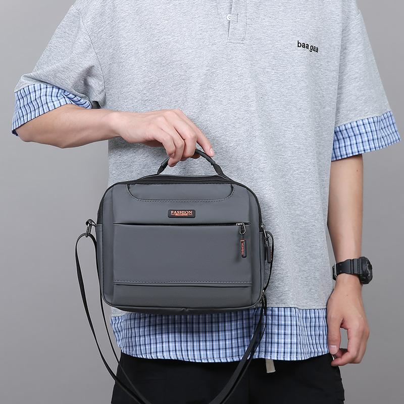 Профессиональная мужская сумка через плечо - Водостойкая Оксфордская сумка-мессенджер для работы (Слинг Оксфорд большой вместимости с надежными молниями)