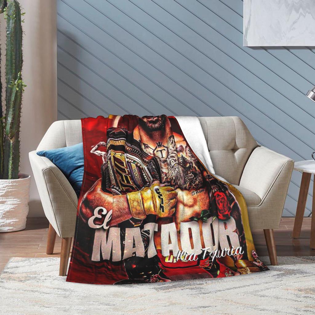 Ilia Topuria Wrestling Wrestler Blanket Multiple Sizes Warm Cozy Fluffy  Throw Blankets for Couch Sofa and Bed