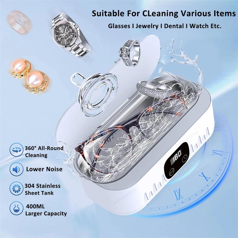 Ultrasonic Cleaner Ultrasonic Glasses Cleanser High Frequency Ultrasound Cleaning Bath For Glasses Jewelry Ultra Sonic Cleaner
