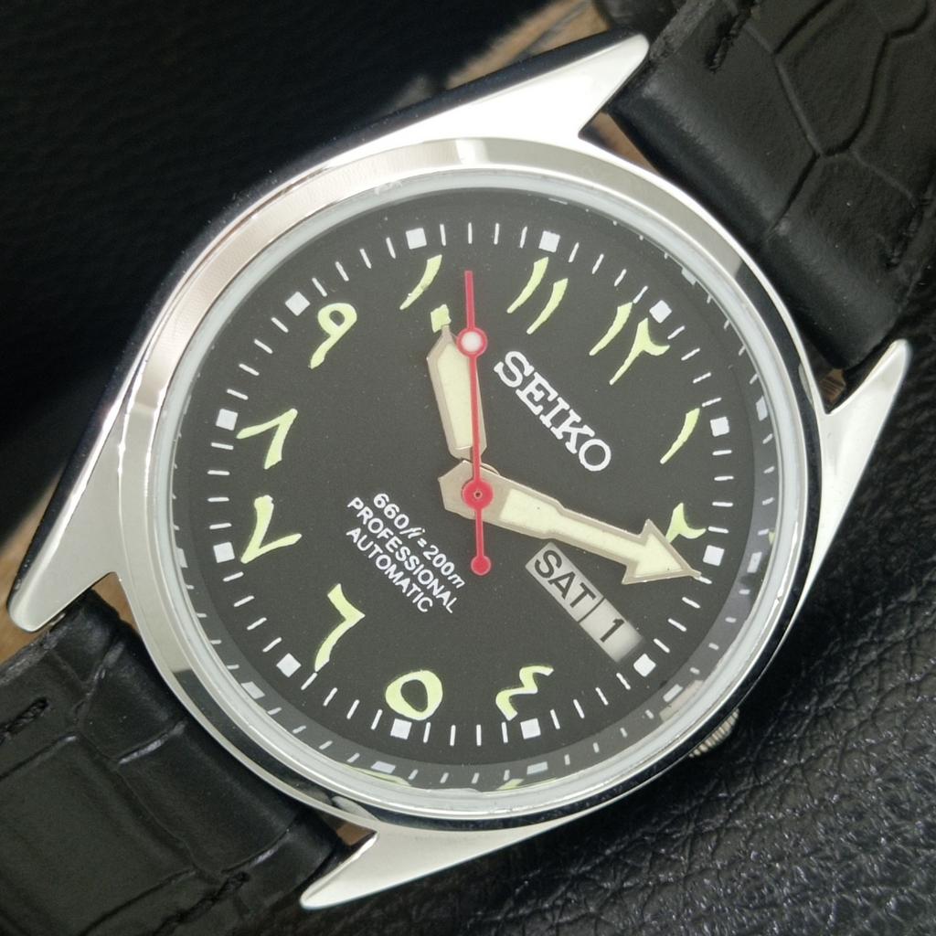 ЯПОНСКИЕ ВИНТАЖНЫЕ ОТРЕМОНТИРОВАННЫЕ МУЖСКИЕ АВТОМАТИЧЕСКИЕ ЧАСЫ SEIKO 6309A С ЧЕРНЫМ ЦИФЕРБЛАТОМ a442763-1