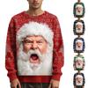 Мужской рождественский свитер с принтованным воротником