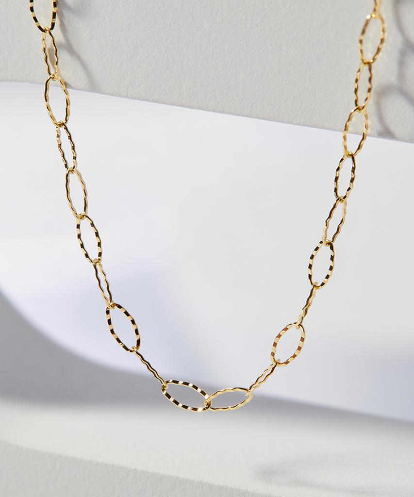 Helene Jewelry 14K 18K Nemo Oval Chain Gold Necklace (Type A)