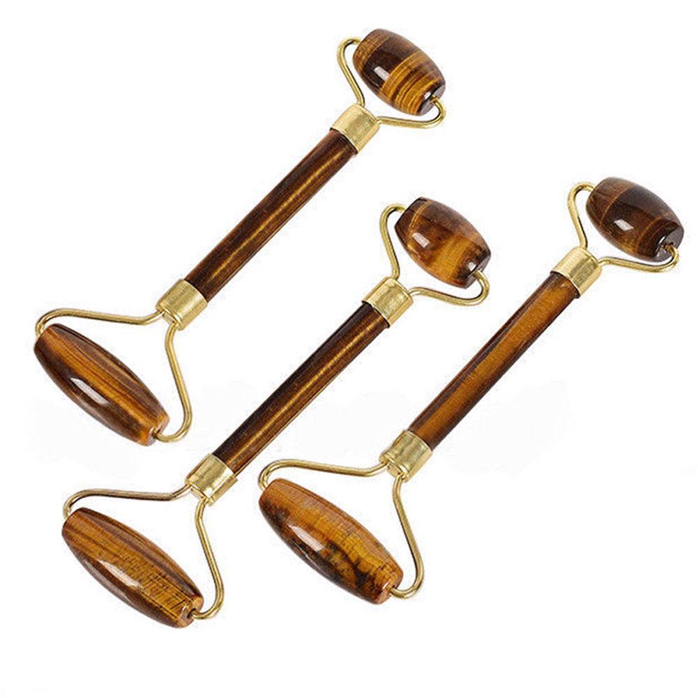 Портативный роликовый массажер с подтяжкой лица с головкой для двойного массажа камнями