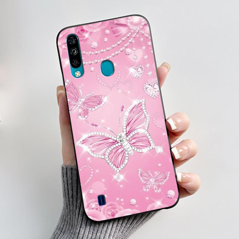 Phone Case For ZTE Blade A7 2020 Shockproof Casing Luxury Fashion Butterfly Flower Black Jelly Soft TPU Case Silicone Back Cover