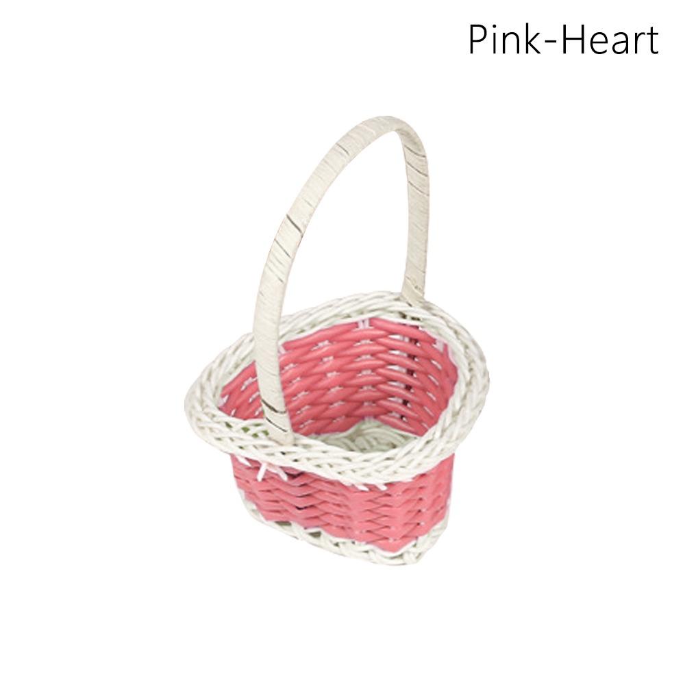 Корзина для хранения цветов из ротанга, круглая/в форме сердца, плетеная корзина для цветов для дома, свадьбы