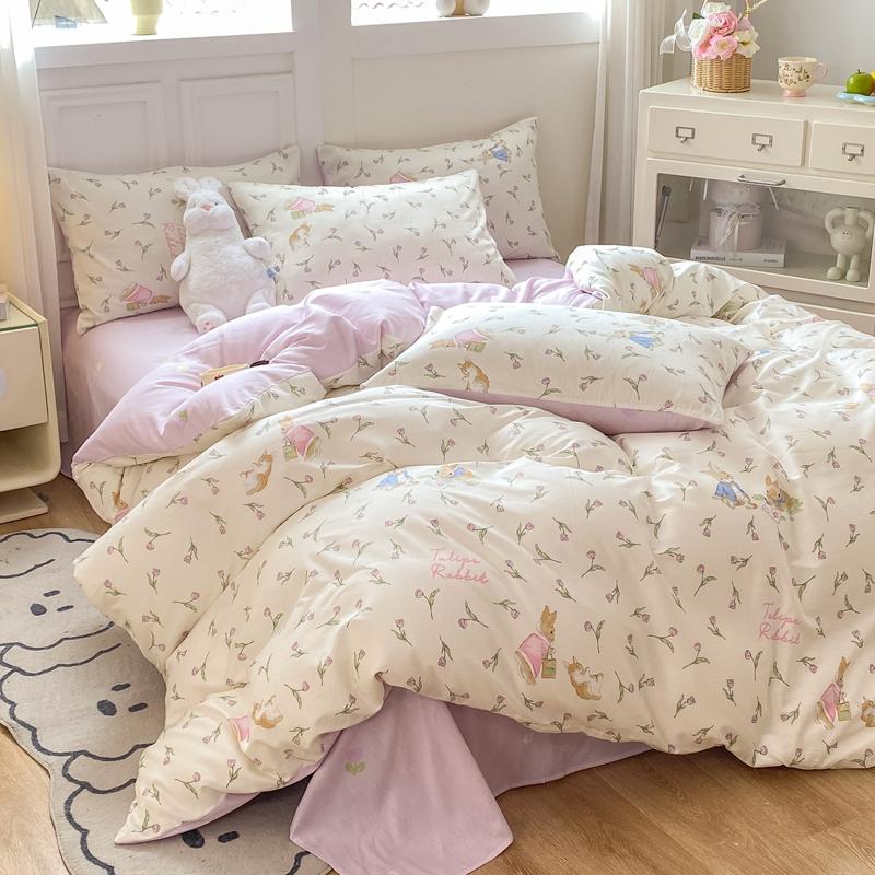 Sleeping grid A-class cotton printed single duvet cover