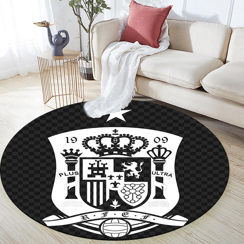 Spain National Football Team pattern round rug,Carpet Rug for Living Room Bedroom Playroom ,Non-slip Floor Mat,Holiday Gifts and Birthday Gifts.