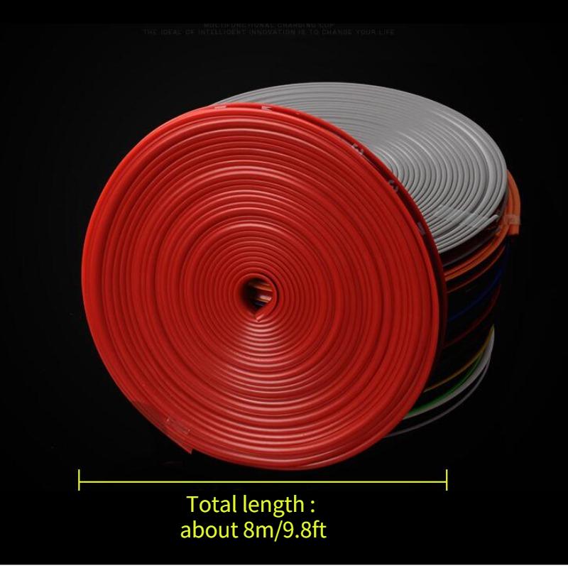 8 м/рулон, Стайлинг автомобиля, колесные диски, протектор, декоративная полоса, резиновая литая отделка, цвет автомобиля, защитная линия для шин