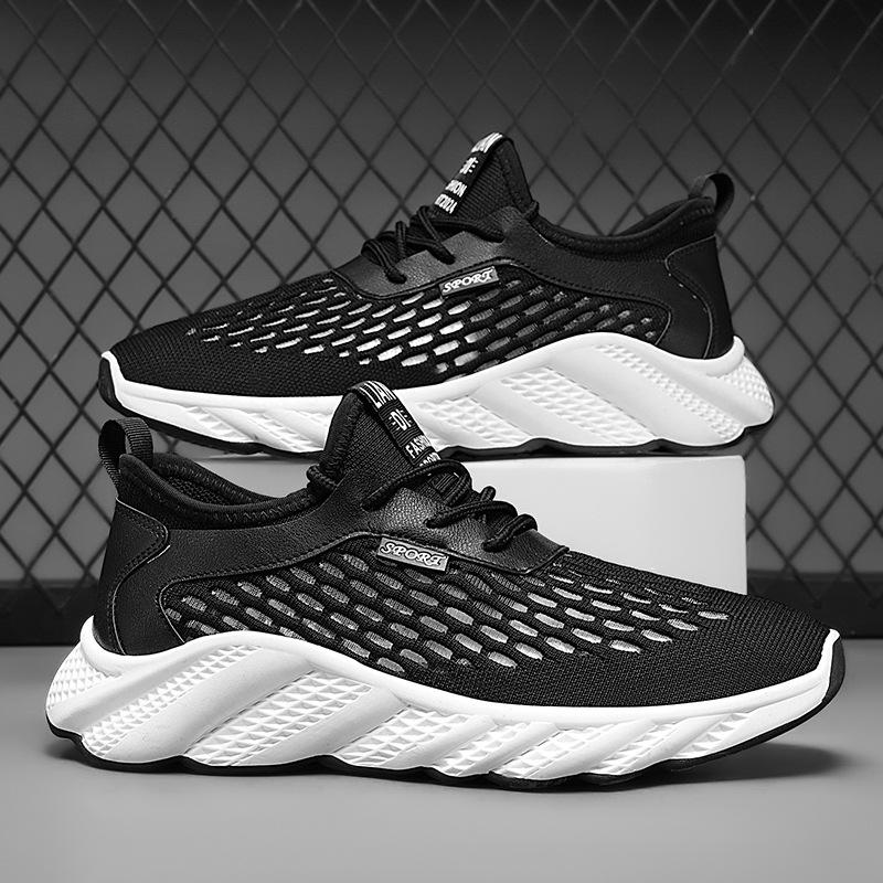 Летние сетчатые дышащие кроссовки 2024 года, легкие и пустые кроссовки для бега с плетением Fly, пустые и дышащие кроссовки для путешествий