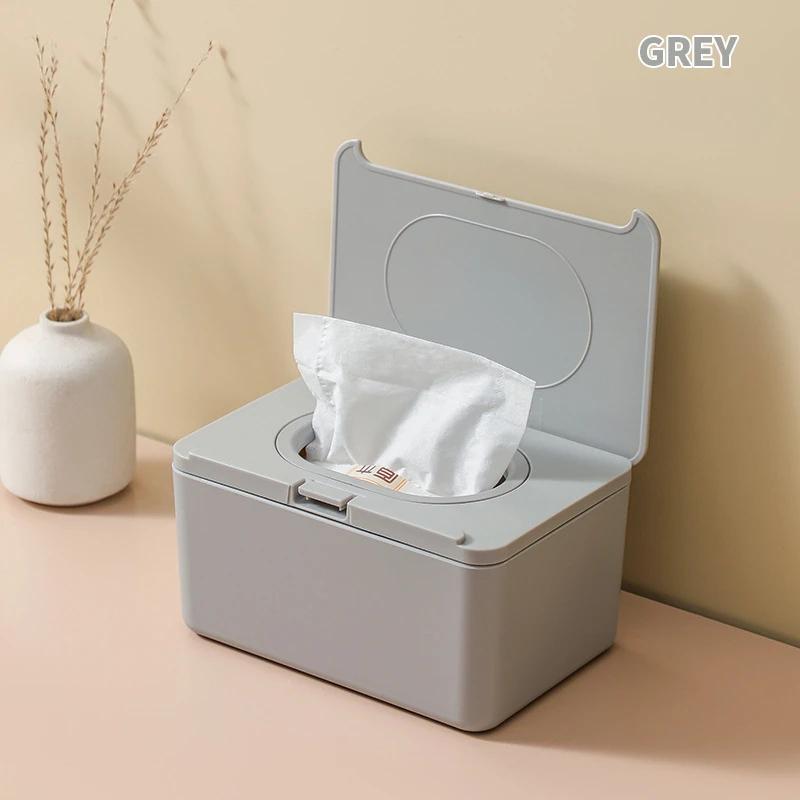Dustproof Wet Tissue Box with Lid Baby Nappy Storage Holder for Home Car Office Paper Tissue Organizer