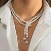 Beads Chain Kpop Pearl Choker Necklace Copper Color Goth Chocker Jewelry On The Neck Pendant For Women Girl Collar