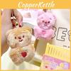 Jinnew Cream Original Bear Plush Keychain In Brown And Pink For Gifts Sweethearts