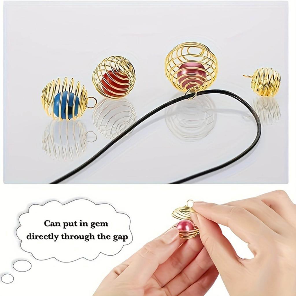 30 Pieces Unique Jewelry Pendant Hollow Ball Spring Pendant Jewelry Charm DIY Necklace Pendants for DIY Necklace Jewelry