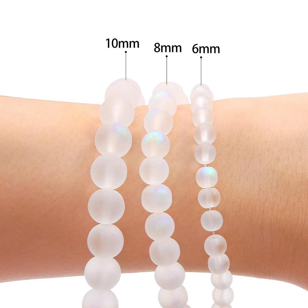 4/6/8/10 мм блестящие прозрачные стеклянные бусины, матовое стекло, свободные бусины для изготовления ювелирных украшений, DIY палочка для волос, браслет, ожерелье, серьги