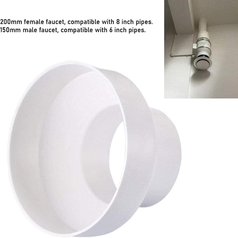 ABS Plastic Duct Reducer Straight Connector Ventilation Adapter Duct Increaser Kitchen Exhaust