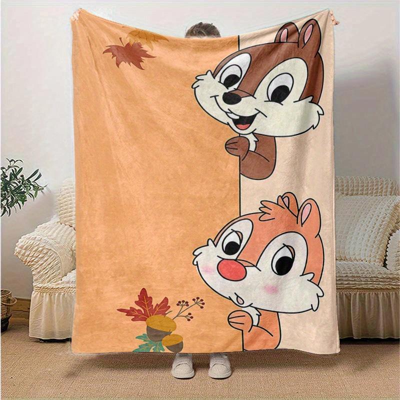 1pc. Autumn Leaves and Acorns Cartoon Blanket, Seasonal Decorative Throw for Home, Soft Flannel Throw Blanket, Versatile & Cozy for Bedroom,
