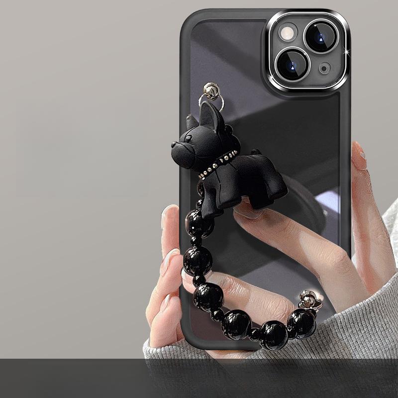Подходит для чехла для Apple 15, прозрачный браслет с мишкой, защитный чехол для iPhone16promax, 14/13 модный