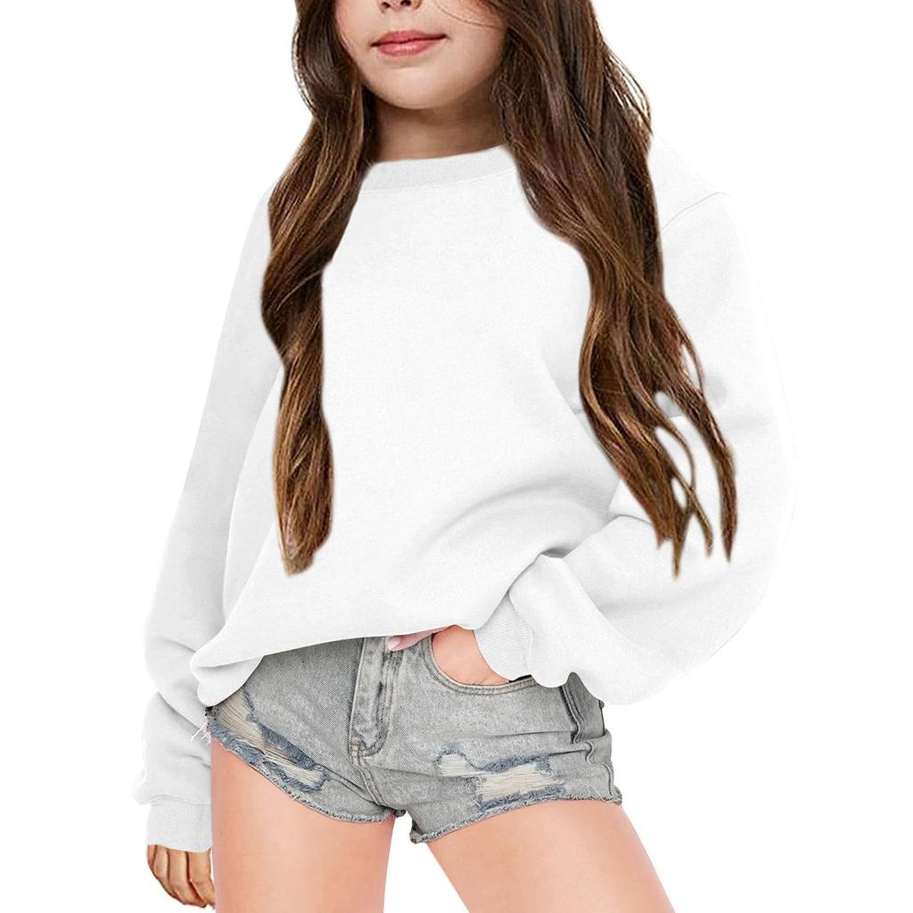 Мальчики Девочки Детские свободные однотонные рубашки, толстовки, топы