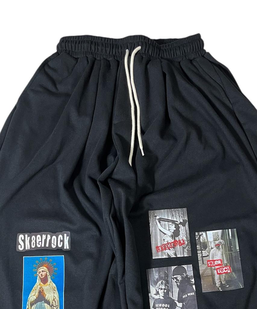 SK8ER ROCK Старое Фото Свитшот Широкие Брюки ((черный))