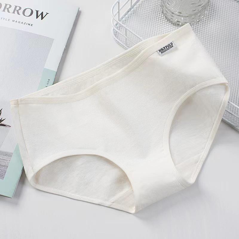 A001 Women's Mid-Low Waist Pure Cotton Breathable Red Triangle Panties