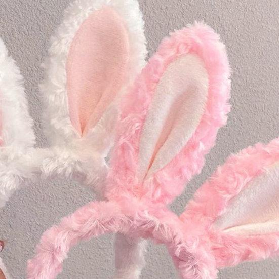 Women Headband Bunny Ear Design Non-slip Lovely Cartoon Headpiece Rabbit Ears Headband Hair Accessories