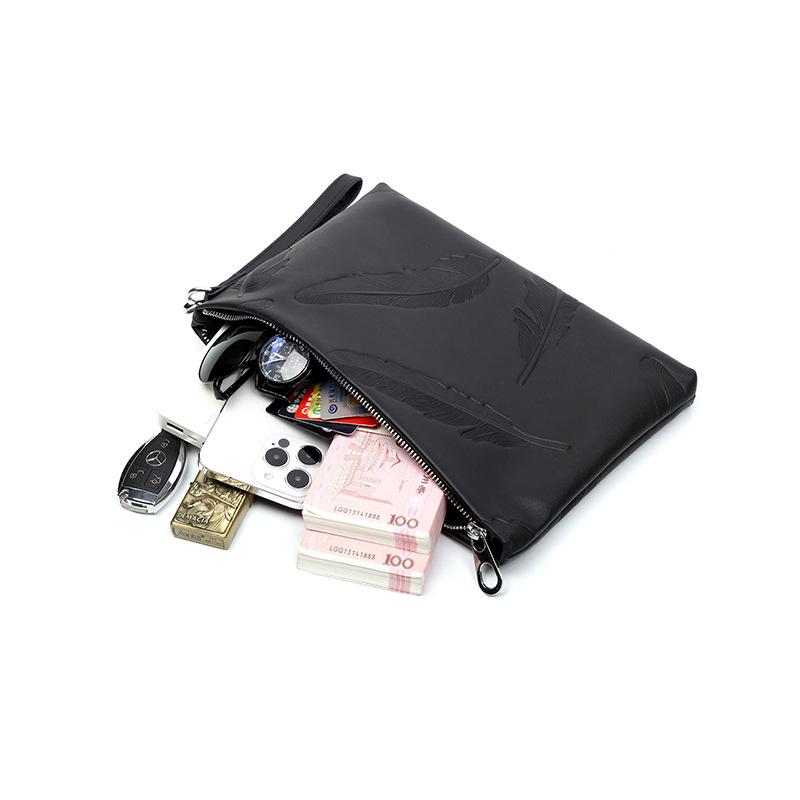 Сумка-конверт из натуральной кожи для мужчин, большая вместимость, верхний слой из коровьей кожи, мужская сумка, модная повседневная мужская сумка с тиснением