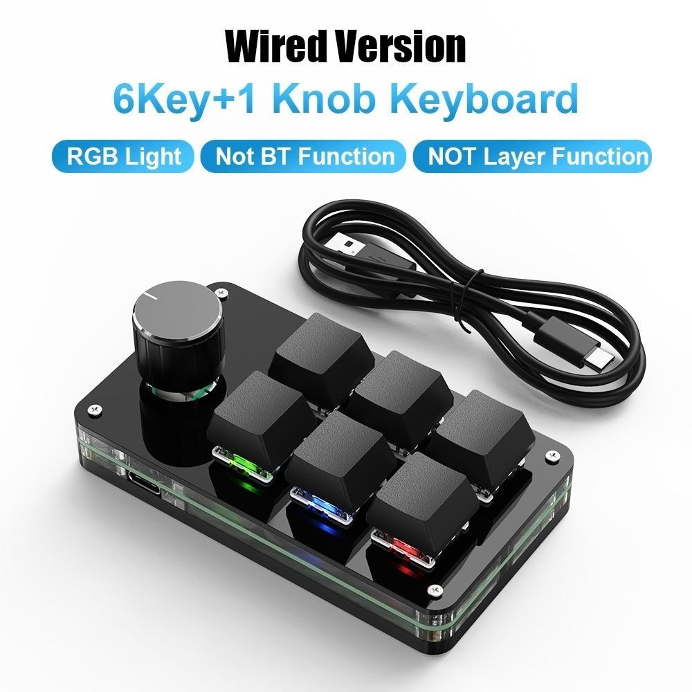 USB Wired Mini Custom Programming Keyboard RGB Knob Keypads Mini Mechanical Keyboard for Photoshop