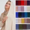 Women Muslim Plain Bubble Pearl Chiffon Scarf Hijab  Diamond Rhinestone Shawls Headband Foulard Femme Hijabs Scarves New